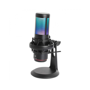 Micrófono Alámbrico Manhattan 102674 USB Con Led RGB / Omnidireccional / Cancelación De Ruido / Color Negro