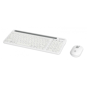Kit Teclado Y Mouse Inalámbrico Manhattan 180580 Conexión Dual USB / Color Blanco