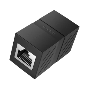 Acoplador Ugreen 20390 Extensor de Cable Ethernet RJ45 A RJ45/1000MBPS/Compatibilidad Con CAT7 CAT6A CAT6 CAT5E/Compatible Con POE/Ignifugo/ABS/Color Negro