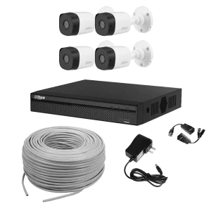 Kit de 4 Cámaras de Seguridad 2MP FULL HD DAHUA DH-XVR1B04-1 4 canales 1080p, 500GB disco duro.