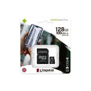 Memoria CANVAS Select PLUS Micro SD 128GB Kingston Clase 10 100MB/s 1 Adap