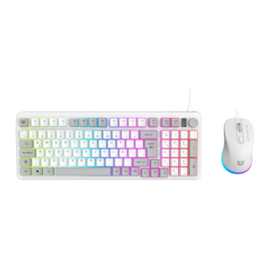 Kit Teclado Y Mouse Alámbrico Gamer Balam Rush BR-940450 Squad Conquest KG515 / Teclas De Membrana / RGB / 1.5M Cable / Blanco