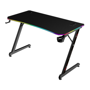 Escritorio Gamer Balam Rush Olympus Spot Glow Pro MRX8000/120X60CM/Iluminacion RGB/Porta Vasos/Gancho Para Audifonos/Color Negro/BR-941372