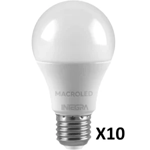 10 Lampara Bulbo A55 LED 6,5W E27 Blanco Frío Macroled BT-55-7CW