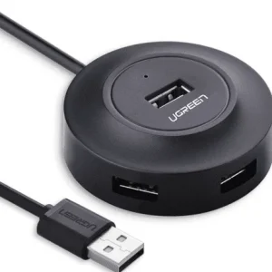 Hub USB UGREEN 20277 Color Negro 4 Puertos USB 2.0 Cable de 1mts de Largo