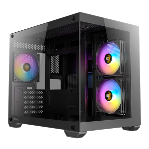 Gabinete Antec CX600M ARGB_B/Mini Tower/Ventana Cristal/Sin Fuente/3 Ventiladores Instalados/Color Negro/Micro-ATX