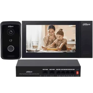 Videoportero Dahua Kitktp02 Frente Calle Monitor Switch Poe