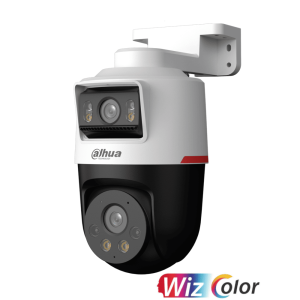 Cámara IP PT Dual Dahua DH-IPC-PTS2249B-E2-S-PV-PRO 2+2MPX / Lente 3.6mm / Wizcolor / SMD Plus / Protección Perimetral / IR 30M / Iluminador Dual Inteligente / Audio Bidireccional / Disuasión Activa De Luz Y Sonido / Ranura MicroSD / PoE / IP66