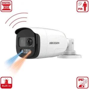 Cámara Bullet 2MP PIR Sirena Luz Exterior Hikvision DS-2CE12D0T-PIRXF