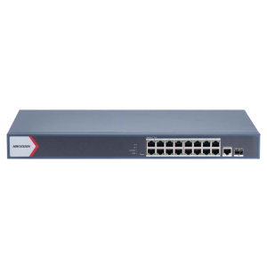 Switch Gigabit POE+ Hikvision DS-3E1518P-EI 16 Puertos 1000 MBPS POE+/1 Puerto 1000 MBPS de Uplink/1 Puerto SFP/Administrable/Hasta 300M/230W