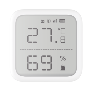 Detector de Temperatura y Humedad 2.7″ Hikvision DS-PDTPH-E-WB (AX Pro) Inalambrico/Uso En Interior/Rango de Deteccion Desde -35°C Hasta 99°C