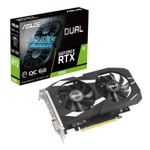 Tarjetas de Video Asus DUAL-RTX3050-O6G Geforce 6GB GDDR6/PCI-E 4.0/HDMI/DP/Negro