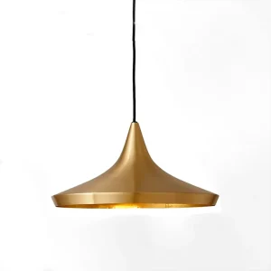 Colgante Estilo Tom Dixon Wide – Campana Abierta Bronce 35 cm – Rosca E27