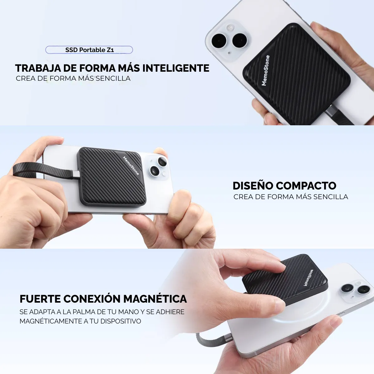 Disco SSD Portátil Kingspec Memo Stone z1 1TB USB-C 10Gbps - Imagen 4