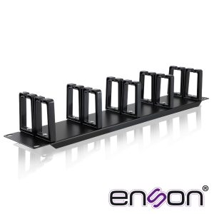Organizador Horizontal Frontal Para Rack Enson ENS-CMR24 2UR Peines de Policarbonato Para Mayor Proteccion y Mejor Acceso Cumple Con Norma EIA