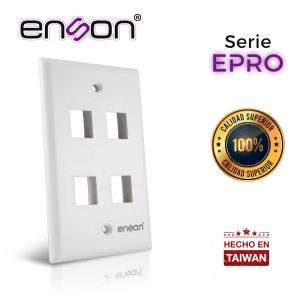 Placa de Pared Para 4 Puertos RJ45 Enson EPRO-FP40