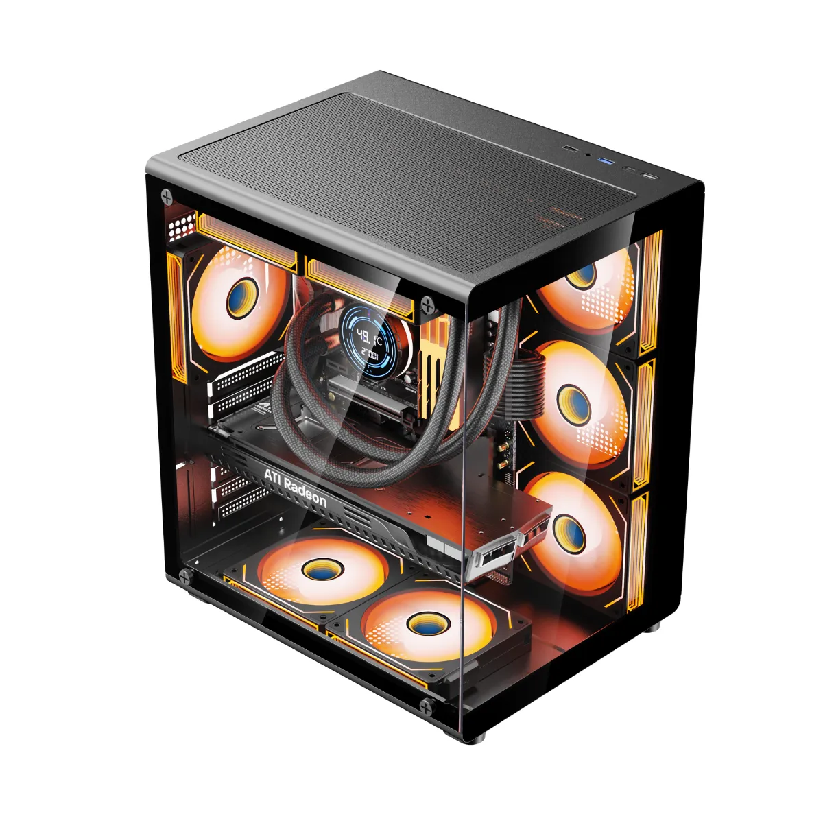 Gabinete Gamer Kronos Glazex, ATX, Vidrio Templado, 3Fan ARG - Imagen 3