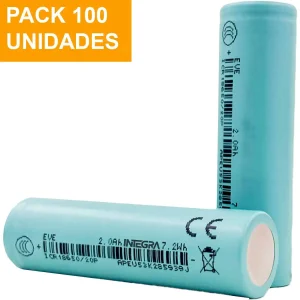 Pack 100 Bateria Pila Litio Recargable 18650 3.7v Sin Teton