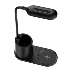 Cargador Inalambrico De Escritorio ENERGON LUMIMATE CI711 ACTECK AC-937184 Con Lampara/15W/USB-C/Color Negro
