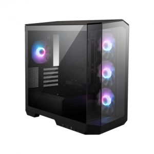 Gabinete MSI MAG PANO M100R PZ/Micro-Tower/Ventana/Sin Fuente/4 Ventiladores ARGB Instlados/Color Negro/Micro-ATX/ITX
