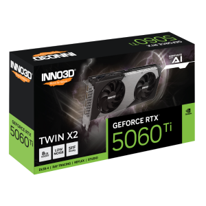 T/Video INNO3D N506T2-08D7-193075N Geforce RTX 5060 TI / 8GB GDDR7 / PCI-Express 5.0 / 3x DP / 1x HDMI / Twin X2 / Color Negro-Plata