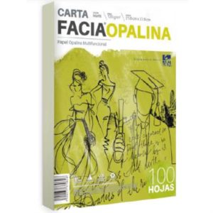 Paquete C/100 Hojas Papel Opalina Carta Marfil 120 Facia