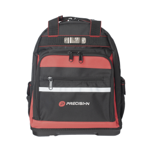 Mochila Para Herramienta Precision PST-H07-003 41 x 17.5 x 33cm / 15 Bolsillos / Color Negro-Rojo