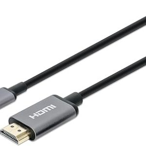 Adaptador USB-C A HDMI MANHATTAN 153591 Macho-Macho/1M/4K 60HZ/Color Negro