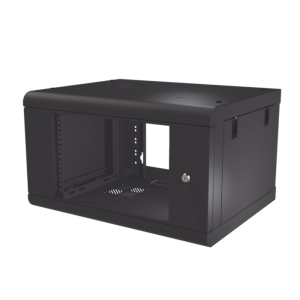Gabinete De Pared De 6U LinkedPro Puerta De Cristal Templado / 479.5mm De Profundidad / Rack De 19” / Acero Reforzado Color Negro / SR-1906-LH2G