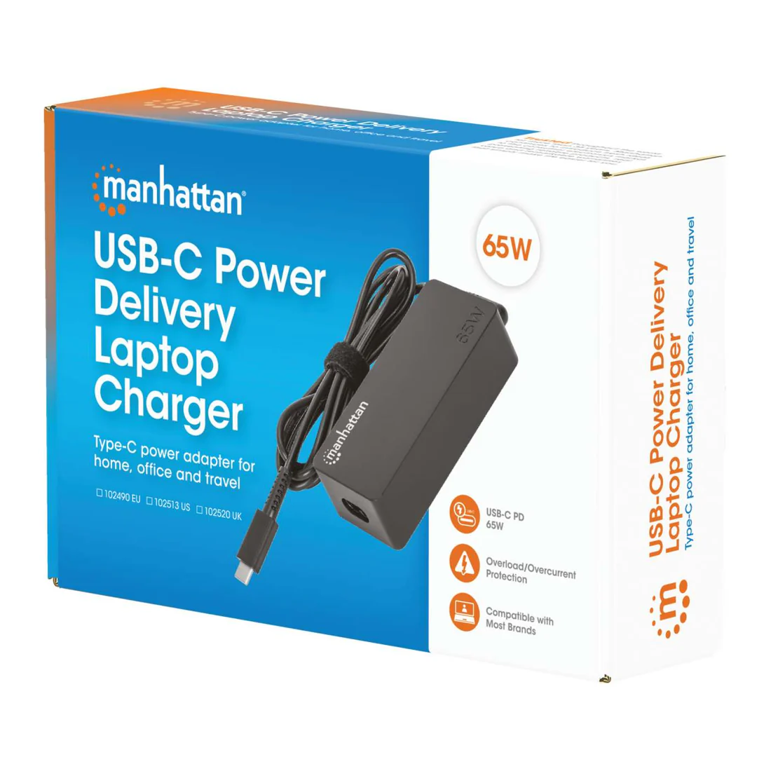 Cargador Para Laptop USB-C MANHATTAN 102513 65W/Universal/Color Negro - Imagen 2