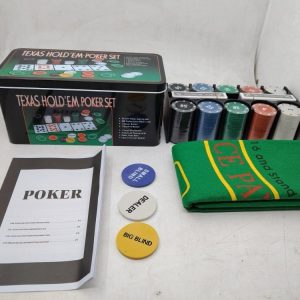JUEGO CAJA DE FICHAS DE POKER EN LATA 200 FICHAS