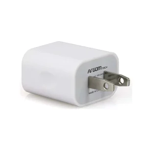 Cargador de Pared ARGOM ARG-AC-0105 Doble 2.1A Color Blanco, Diseño Liviano y Compacto, 2 puertos USB 2.0