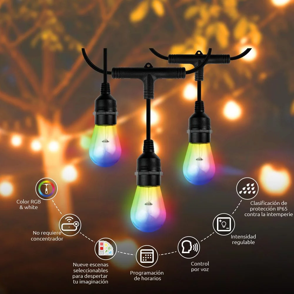 Kit de 24 Bombillas RGB+W NEXXT NHB-O100, 48 pies de largo, Certificación IP65 - Imagen 2
