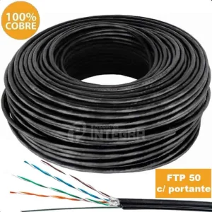 Cable Ftp Portante Acero 50m 50mts 5e Exterior 100% Cobre