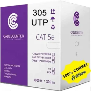 Cable UTP Cat 5e Exterior cobre Puro 305 MTS 0.5mm