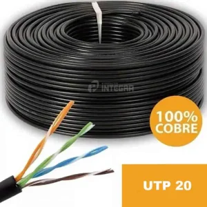 Cable UTP 0.41mm Cat 5e Exterior cobre Puro Bobina 20 Metros
