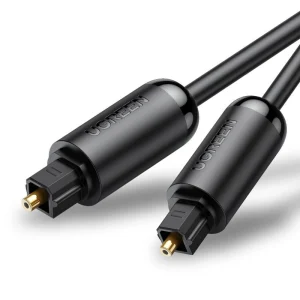 Cable de Audio Óptico UGREEN 70891 Toslink a Toslink, longitud de cable de 1.5 m, Color Negro, audio de alta calidad.