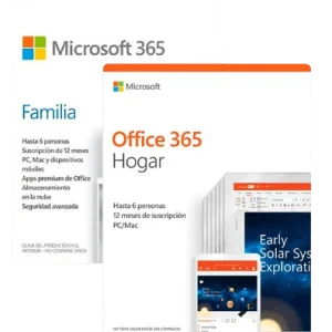 Microsoft Office 365 Hogar PREMIUM en Caja para 6 Usuarios 1 Año