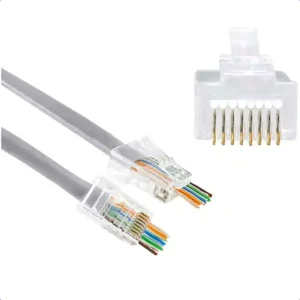 Rj45 Ficha Pack Red Macho Cat6 8slots Pasante X100unidades