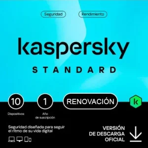Kaspersky Standard – Antivirus 10 dispositivos / 1 año Renovación