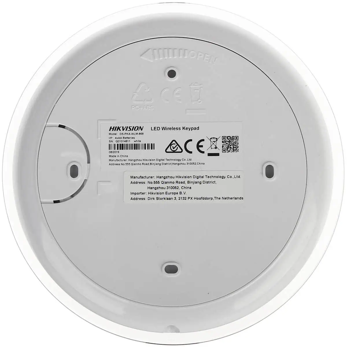 Teclado Inalambrico Alarma Lector Tag Acceso 433mhz Led 800m Hikvision Axhub DS-PKA-WLM-433 - Imagen 4