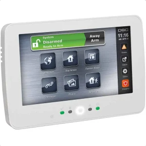 HS2TCHP Teclado Tactil 7 Blanco LED SD Inalambrico PowerG Lector Tags DSC NEO