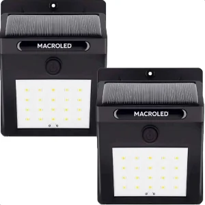 Pack 2 Reflector Solar 1,5w Led Ip 54 Blanco Calido 3000k Macroled
