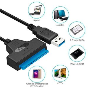 Cable Adaptador USB 3.0 a SATA III – Para Disco Duro 2.5 – Convertidor SATA a USB 3.0 – Compatible PS3 – PS4 – Xbox